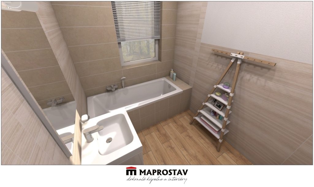 3D Vizualizácia kúpeľne 5 MAPROSTAV Trenčín hnedá drevo 5 - Martina