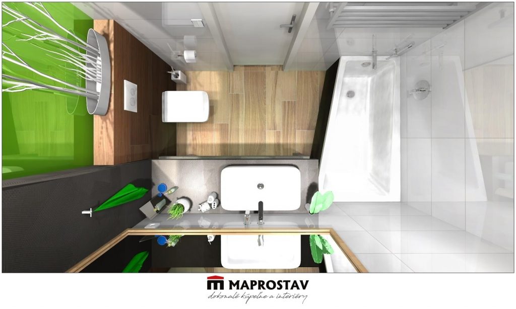 3D Vizualizácia malej kúpeľne 15 MAPROSTAV Trenčín imitácia dreva, biela 3 - Michal