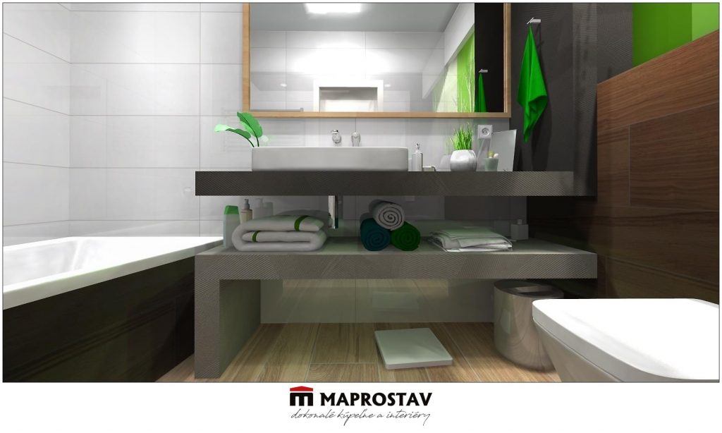 3D Vizualizácia malej kúpeľne 15 MAPROSTAV Trenčín imitácia dreva, biela 4 - Michal
