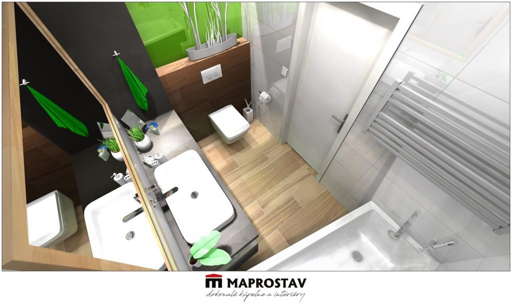 3D Vizualizácia malej kúpeľne 15 MAPROSTAV Trenčín imitácia dreva, biela 5 - Michal