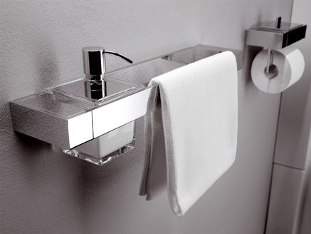 EMCO Liaison dávkovač mydla držiak uterákov a toaletného papiera - koľajnicový systém