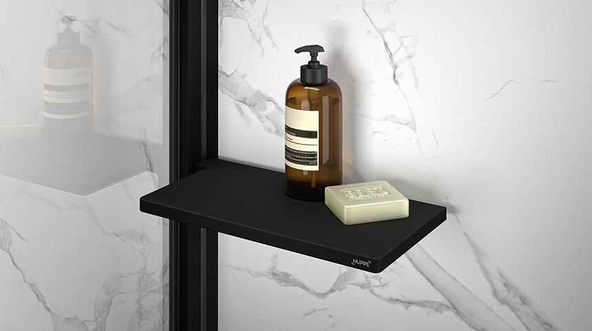 Hüppe Select+Tablet-Black polička do sprchy čierna matná SL2101123
