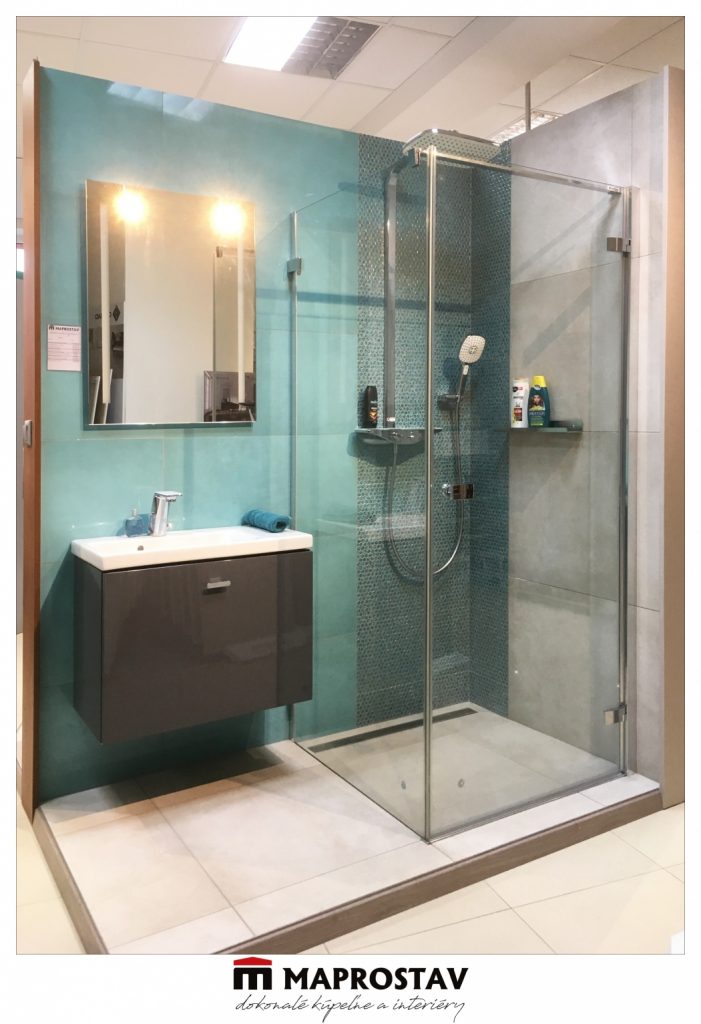 Kúpeľňové štúdio MAPROSTAV moderná kúpelňa so sprchovým kútom, bátérie hansa