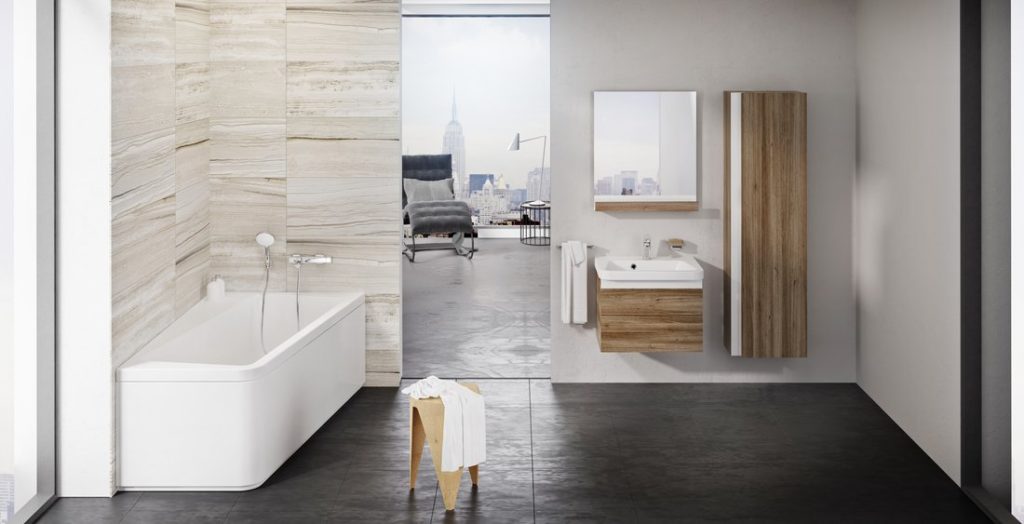 RAVAK koncept 10° - vybavenie do modernej kúpeľne s hnedým nabytkom