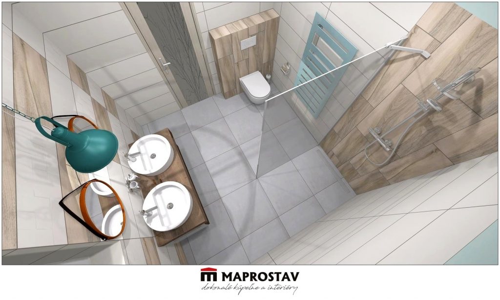 Vizualizácia kúpeľne 10 MAPROSTAV Trenčín drevo a odtieň hnedej 1 - Martina