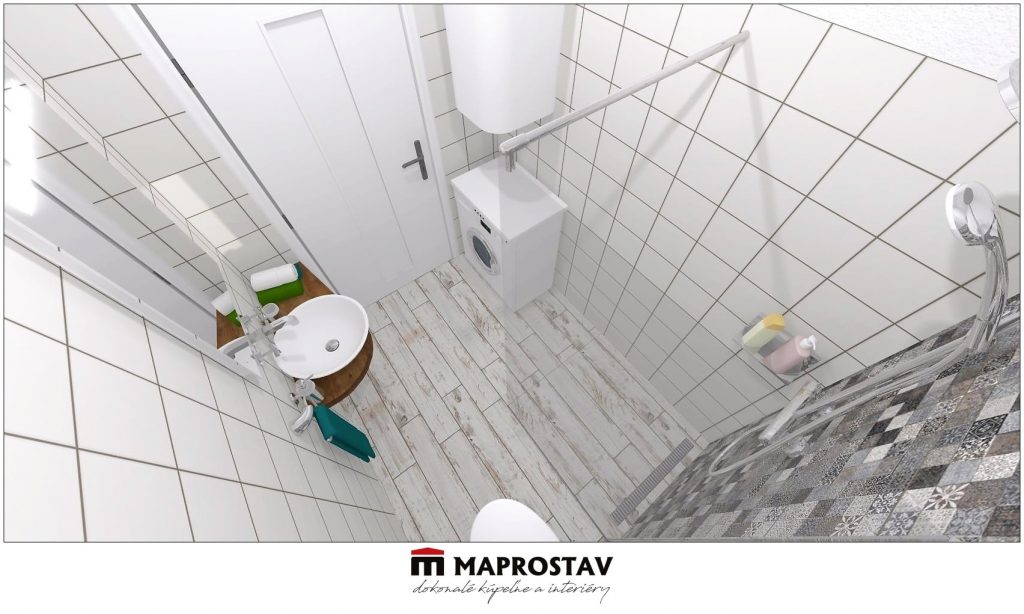 Vizualizácia kúpeľne 4 MAPROSTAV Trenčín biela patchwork 2 - Martina