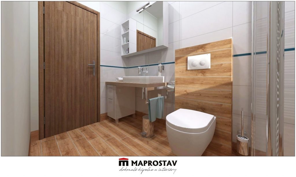 Vizualizácia kúpeľne 8 MAPROSTAV Trenčín biela drevo, walk-in 4 - Michal