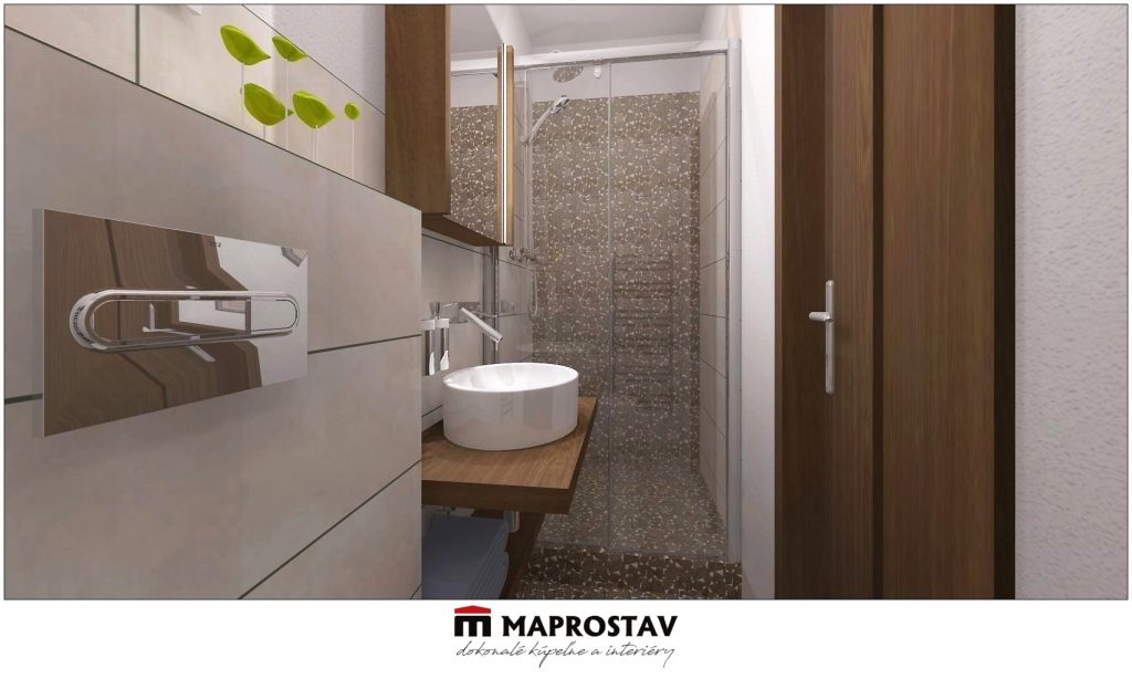 Vizualizácia kúpeľne 9 MAPROSTAV Trenčín hnedá so sprchovým kútom 2 - Michal