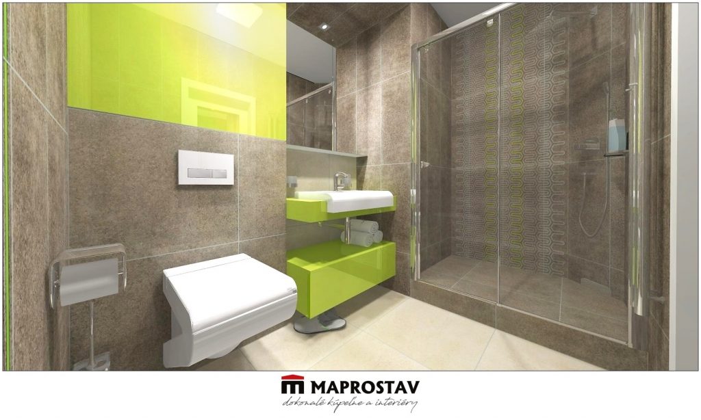 Vizualizácia malej kúpeľne 16 MAPROSTAV Trenčín hnedý kameň zelená 1 - Martina