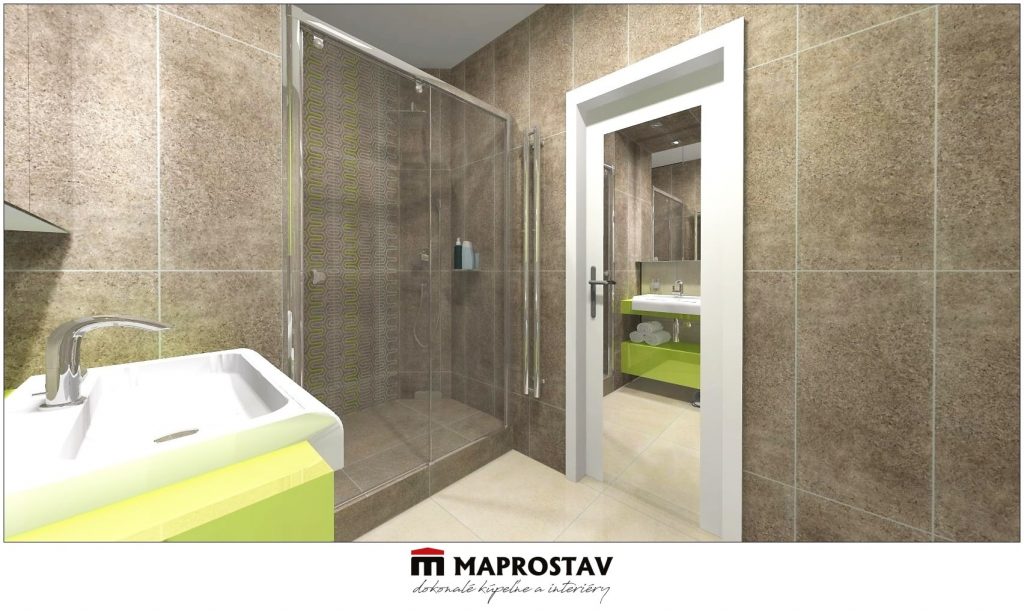 Vizualizácia malej kúpeľne 16 MAPROSTAV Trenčín hnedý kameň zelená 2 - Martina