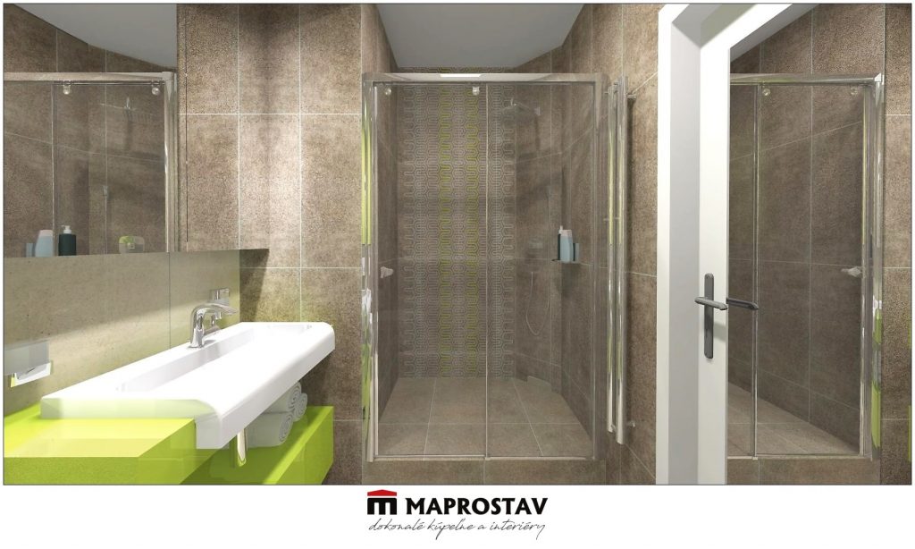 Vizualizácia malej kúpeľne 16 MAPROSTAV Trenčín hnedý kameň zelená 3 - Martina
