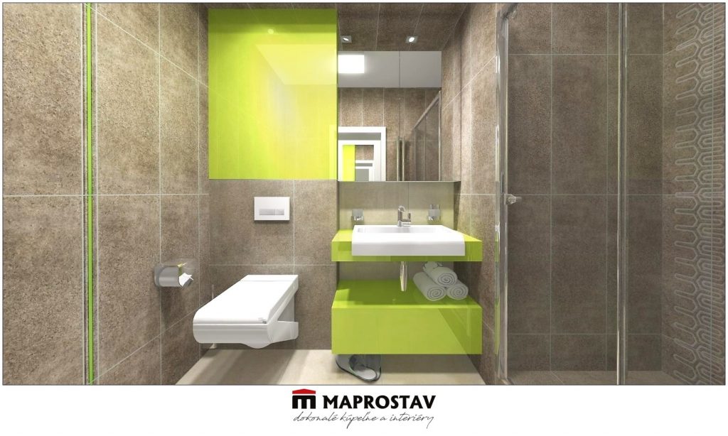 Vizualizácia malej kúpeľne 16 MAPROSTAV Trenčín hnedý kameň zelená 4 - Martina